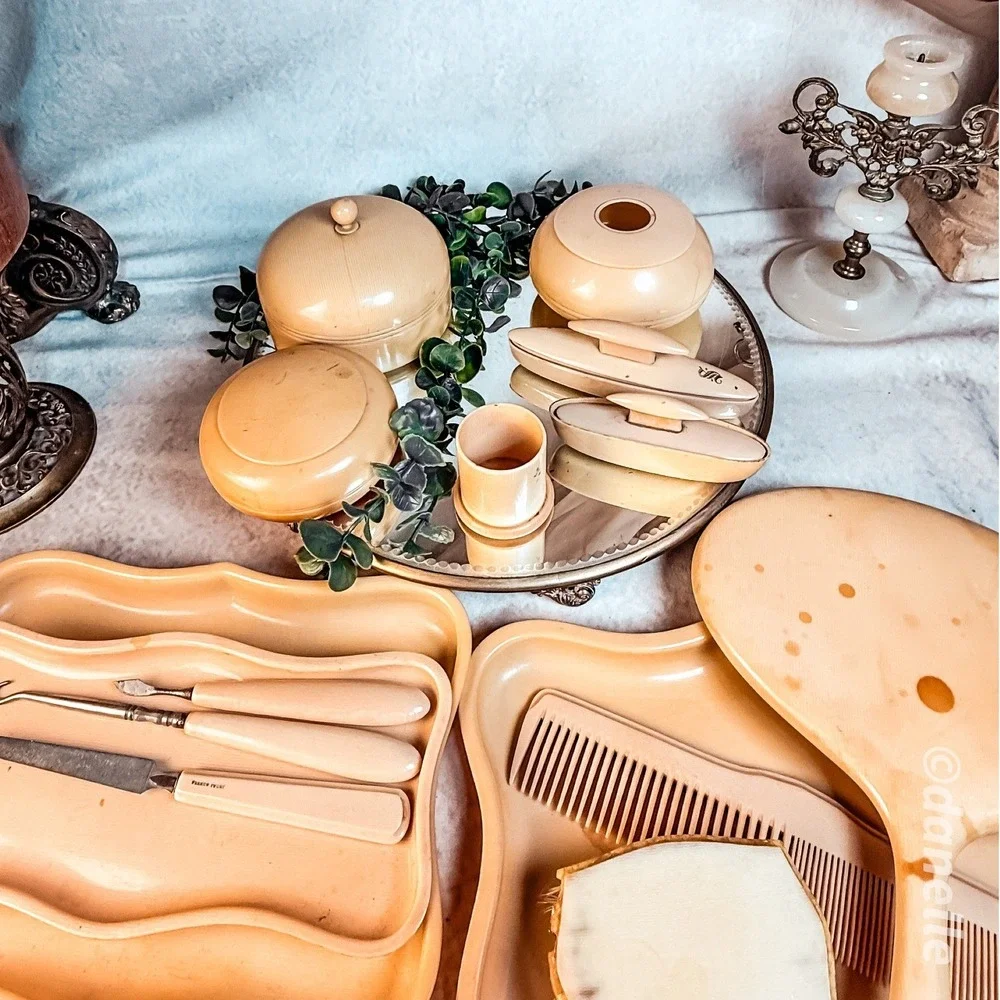 French Ivory Vintage Vanity Set